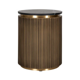 Richmond Interiors Ironville Brass Birch and Marble End Table