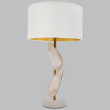 Livingsley Rift Table Lamp – White and Antique Brass