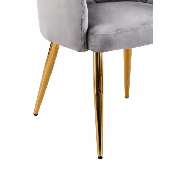 Sophia Dining Chair in Mink Velvet and Gold Metal