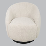 Livingsley Talia Swivel Chair – White Boucle