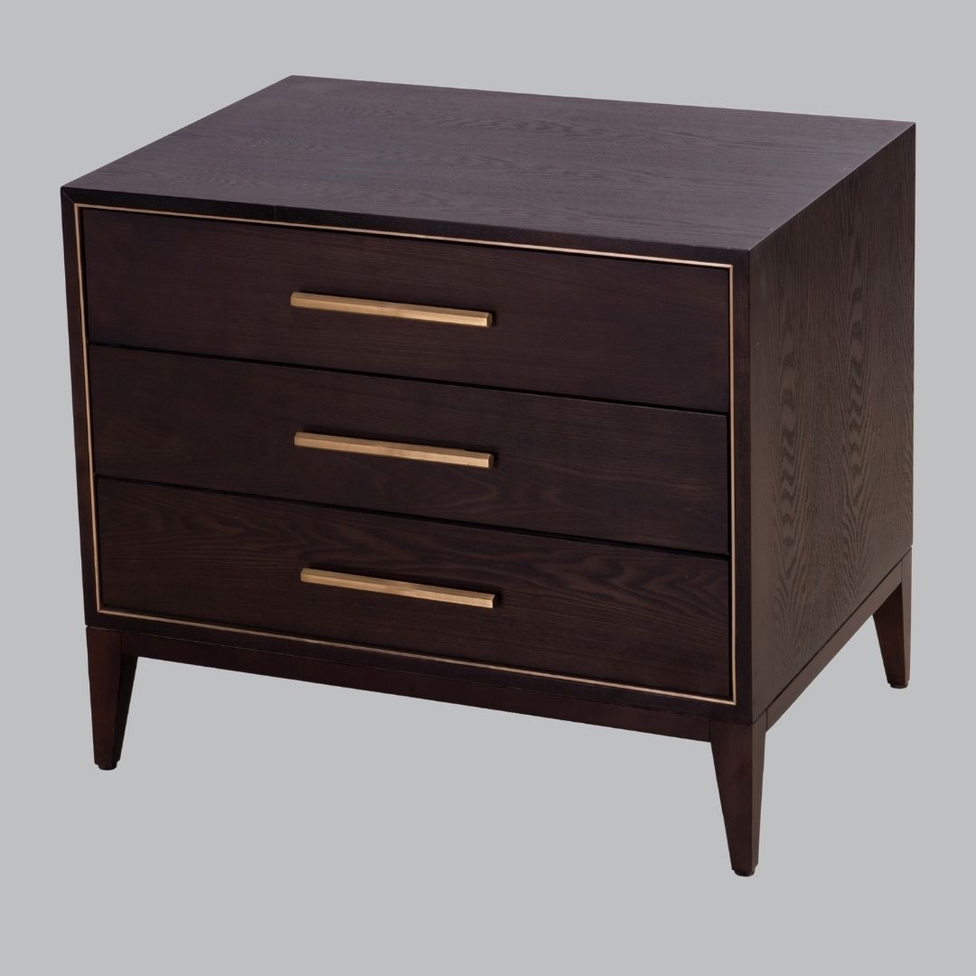 Livingsley Thorn 3 Drawer Side Table – Chocolate