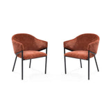 Tommy Franks Aidan Armchair in Giselle Rust Fabric – Set of 2