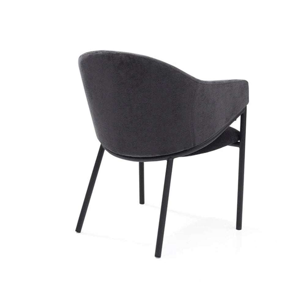 Tommy Franks Aidan Chair – Giselle Ebony Fabric – Set of 2