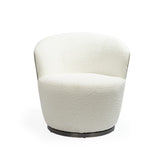 Tommy Franks Derry Swivel Chair – Chex Boucle Polar & Concrete Grey