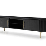 Tommy Franks Lantine TV Unit - Matte Black Oak