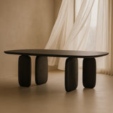 Tommy Franks Underline Dining Table – Black Oak – 210cm