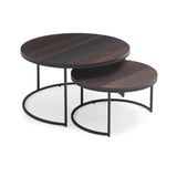 Tommy Franks Wheel Coffee Table in Dark Oak – Small