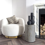 Trickeria Bone Inlay Side Table with Stripes