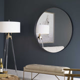 Uttermost Padria Mirror Round Mirror – 122cm – Black