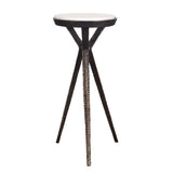 Uttermost Tilton White Marble Accent Table