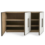 Uttermost White Linen 3 Door Cabinet