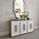 Uttermost White Linen 3 Door Cabinet