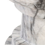 Zola Symmetrical Stool – White and Grey Marble Effect