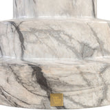 Zola Symmetrical Stool – White and Grey Marble Effect