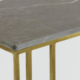 Light & Living Roshan Side Table in Brown Marble and Brass Finish