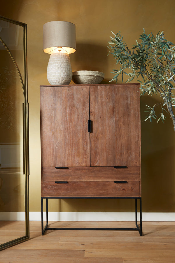 Light & Living Meave Cabinet in Dark Brown Wood