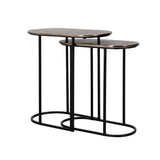 Richmond Interiors Chandon End Tables with Aluminium Tops – Set of 2