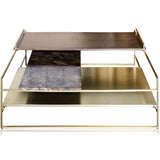 Arris Coffee Table in Brushed Gold – Large