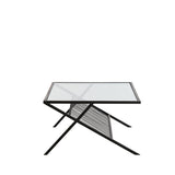 Light & Living Ezra Coffee Table in Clear Glass and Matt Black