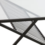 Light & Living Ezra Coffee Table in Clear Glass and Matt Black