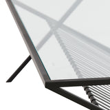 Light & Living Ezra Coffee Table in Clear Glass and Matt Black