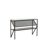 Light & Living Ezra Console Table in Clear Glass and Matt Black