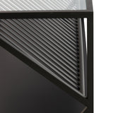 Light & Living Ezra Console Table in Clear Glass and Matt Black