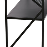 Light & Living Ezra Console Table in Clear Glass and Matt Black
