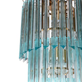 Azurine Cascading Chandelier with Blue Glass
