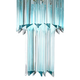 Azurine Cascading Chandelier with Blue Glass