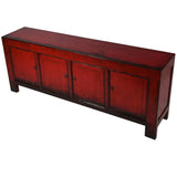 Lingbao Cayenne Red Cabinet with 4 Doors in Pine Wood – Excess Stock