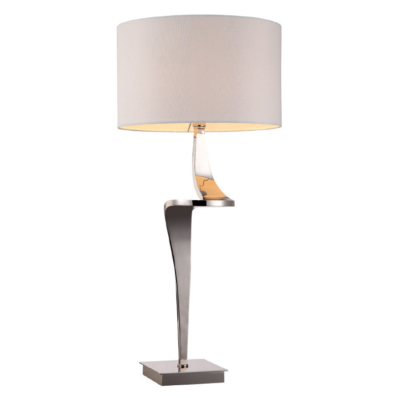 Curve brushed store nickel table lamp