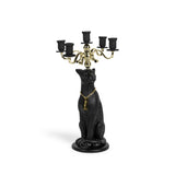 Bold Monkey Proudly Crowned Panther Candle Holder – Black