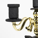 Bold Monkey Proudly Crowned Panther Candle Holder – Black