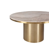 Liang & Eimil Camden Large Dining Table in White Marble & Brass - Large