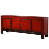 Lingbao Cayenne Red Cabinet with 4 Doors in Pine Wood – Excess Stock