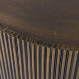 Coretta Ribbed Coffee Table in Antique Brass