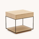 Domkapa Grazi Bedside Table in Natural Oak and Smoky Black Metal