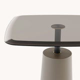 Domkapa Panton Side Table in Natural Walnut and Bronze Glass
