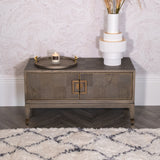 Fernsby Squares Entertainment Unit with Oak and Brass