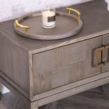 Fernsby Squares Entertainment Unit with Oak and Brass