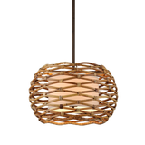 Hudson Valley Lighting Balboa Chandelier in Hand-Worked Iron and Rattan