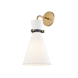 Hudson Valley Lighting Julia Wall Sconce with a White Linen Shade
