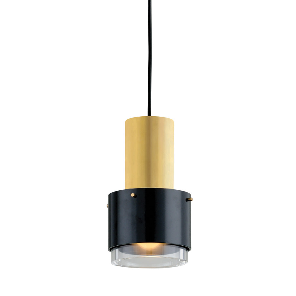 Hudson Valley Lighting Melrose Pendant Light in Black and Brass