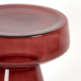 Light & Living Dakwa Side Table in Burgundy Glass