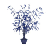Pols Potten Laurelina Pot Plant with Blue Fabric Leaves and Clay Pot