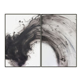 Liang & Eimil Abstract Wave Painting as Oil on Canvas -  Set of 2
