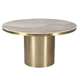 Liang & Eimil Camden Large Dining Table in White Marble & Brass - Large