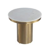 Liang & Eimil Camden Side Table in White Marble & Brass