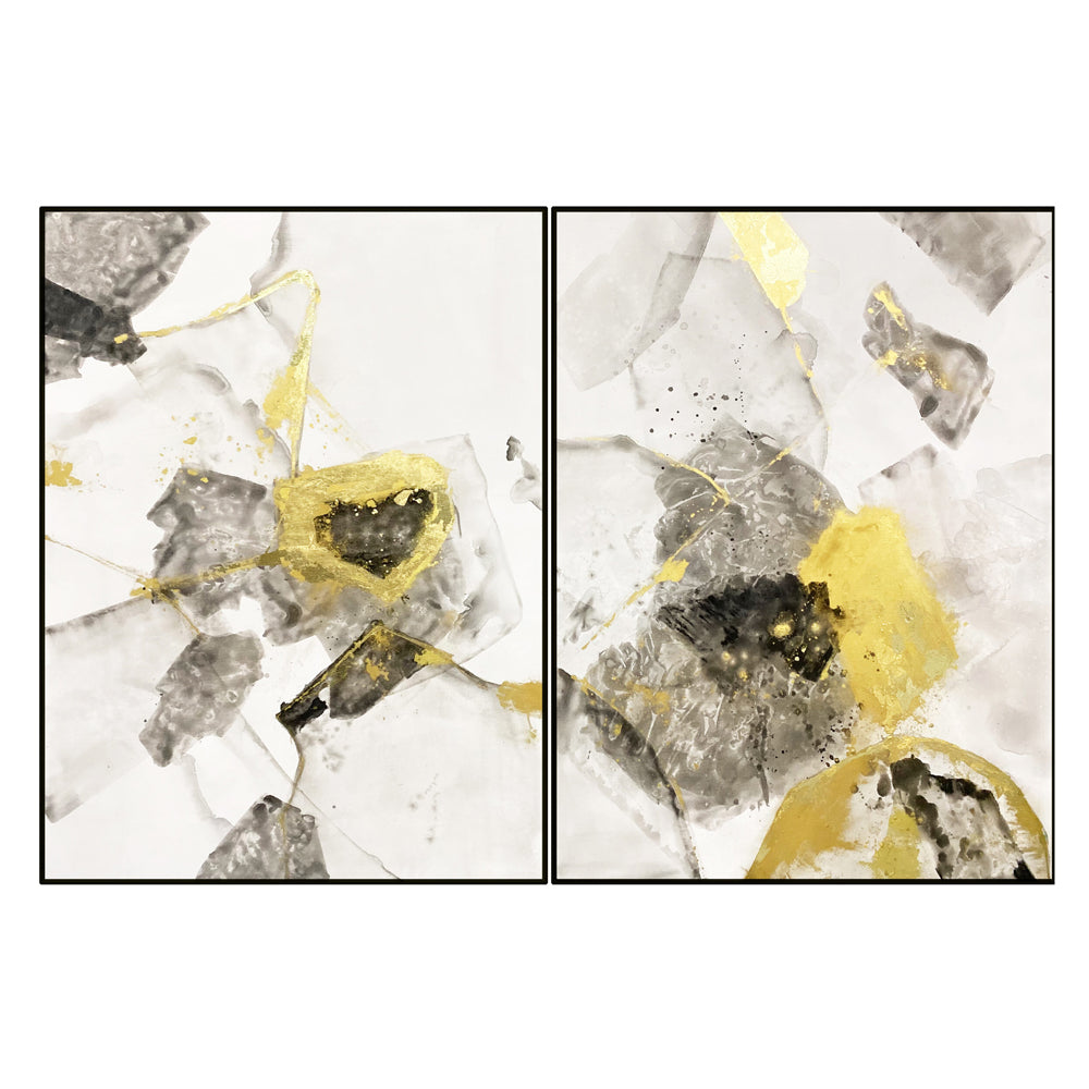 Liang & Eimil Modernist Painting as Oil on Canvas - Set of 2